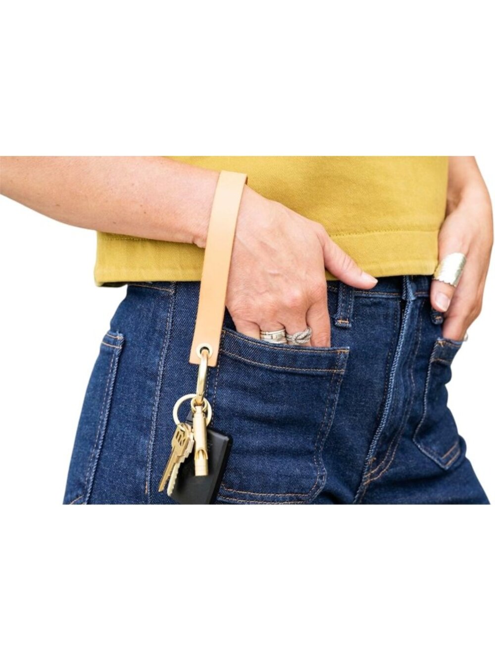 Handmade Leather Wristlet Keychain & Bracelet | Solid Brass | USA Made Accessory